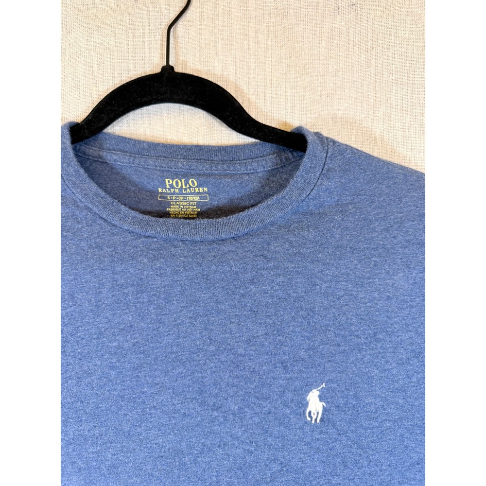 Polo Ralph Lauren Mens Small Blue Heather Long Sleeve Pony Logo T-Shirt Classic